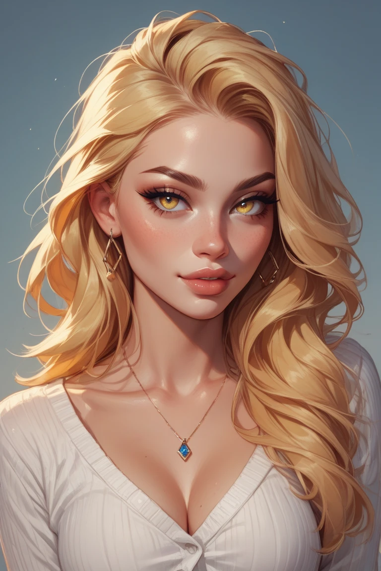 best quality, masterpiece, 1girl, 2020s, simple background, blonde