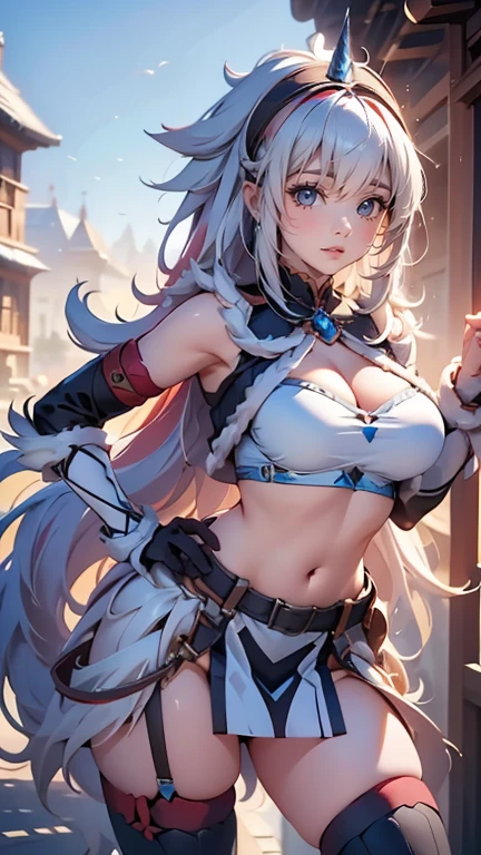 Female goddess, serious and sexy face, Has a face of supernatural beauty, ((Short white hair, white hair:1.3)), ((as well as pink eyes)), (perfect anatomy), (perfect eyes) Her extremely voluptuous figure , gigantic breasts, heavy breasts, fitness hips, Aztec armor covering the breasts, cracked abdominal muscle, large abdominal muscle, white hair, (((dark black skin:1.3, dark brown skin))), “Woman, 1Female, ( (MILF, Mom, mature, mature woman, 45 year old woman, )), (large breasts:1.5), saggy breasts, colored inner hair, ((Pink_eye:1.3))), intricate eyes, beautiful detailed eyes, symmetrical eyes , ((((Glossy Skin:1.5, Glossy Skin:1.5, Tanned Skin, Glossy Skin, Very Glossy Skin, Glossy Body, Glossy Skin)))), (spider lower abdomen, narrow waist, wide hips, BIMBO Body, inflated legs, thick thighs), (((Detailed face))), ((strong body)), (cute, Slutty, , seductive look, seductive, ((erotic)), opulent, sumptuous, Eagerly, ((nsflasses: 1.2)), Queen, goddess, costume, Revealing clothing, show skin, (pious Aztec armor:1.5, female Aztec armor:1.3), (Aztec Style:1.5), bare belly, bare shoulders, Gold Bracelets, detailed clothing, cleavage, Green Theme, red theme, Golden Theme, white theme, (((intricate outfit, intricate clothes))), (dynamic pose:1.0), arrogant face, arrogant smile, , (Centered, scale to fit dimensions, rule of rosaries), ((snowy pine forest)), winter, scenery:1.25, ((intricate scenery)), ((snowy forest background)), christmas tree, (Bright winter decorations), High, focus sharp, (ultra detailed, extremely detailed), (Photorealistic Art:1.37), (extremely detailed CG unit 8k wallpaper), (((vibrant colors, vibrant theme))), (intricate), (master piece), ( better quality),