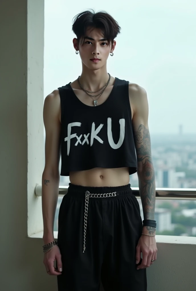 Korean boy
Beautiful
V
Sexy face
Kpop idol
17 years old
Short White and black hair
Sixpack
Famous
On stage
Long shorts
Man body
Gay