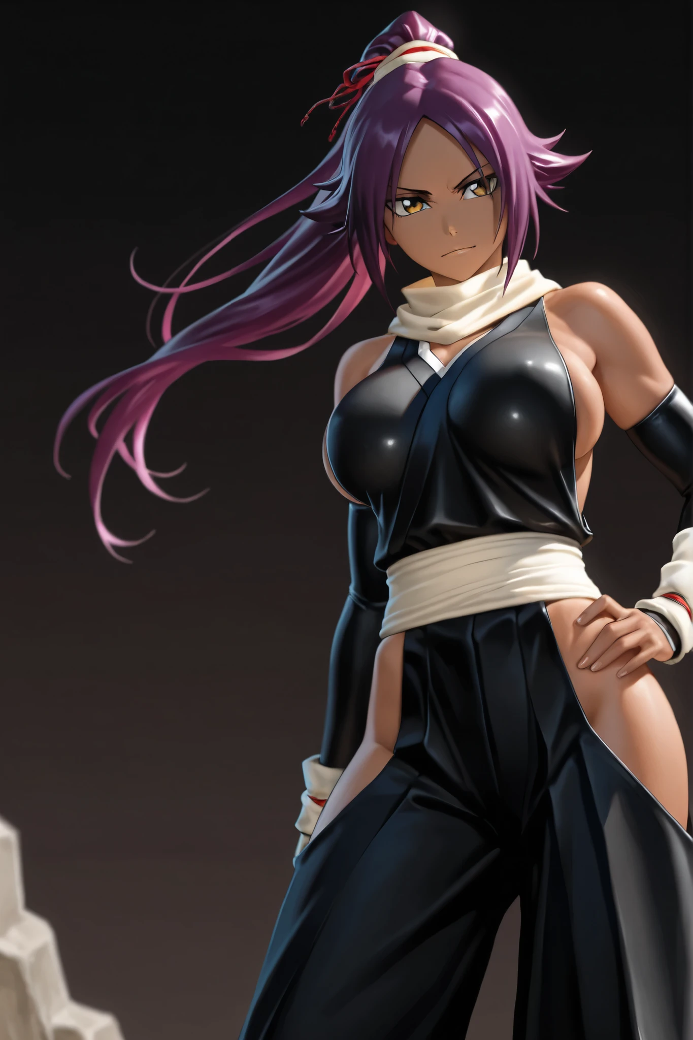 uma mulher de top roxo e saia ao lado de uma parede branca, Ino, Naruto, ino, personagem de anime feminino, inspirado no INO, Ino gata, sexy, roupas sexual,  Naruto, de naruto, Melhor Design de Personagens de Anime, personagem de anime, como um personagem de anime, sakura haruno, hinata hyuga, Kunoichi, personagem estilo anime, sil from species, (((bunda sexy gostosa)))
