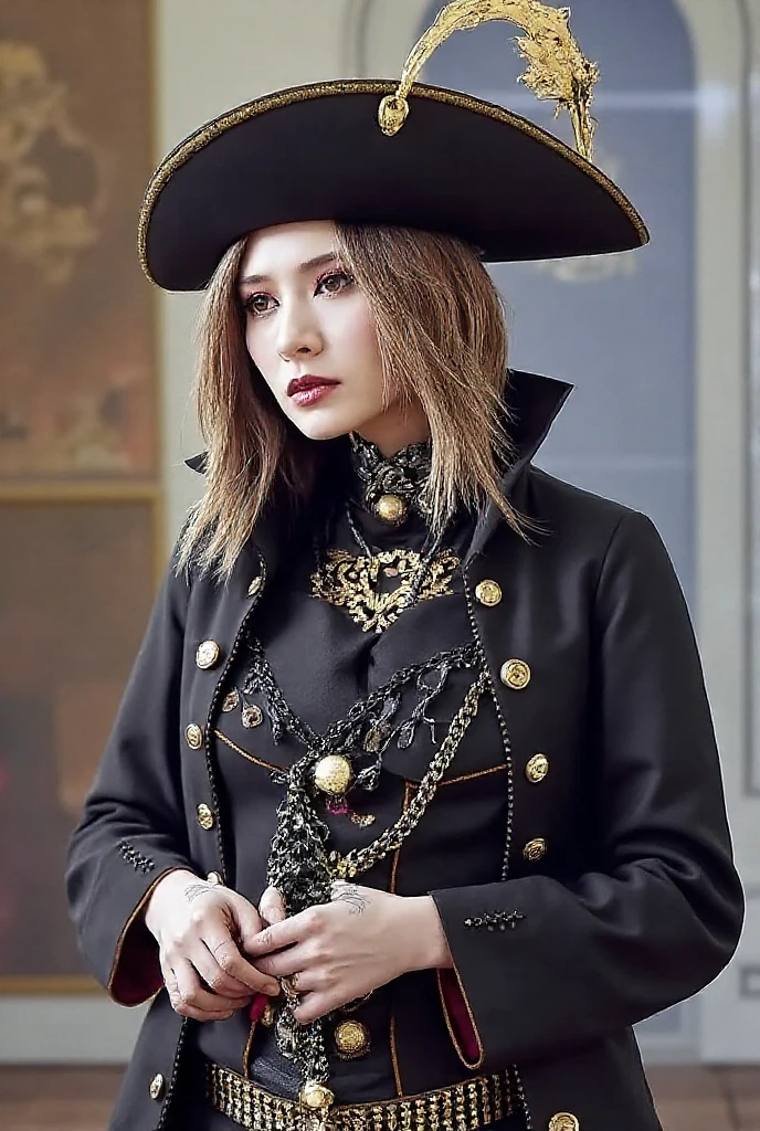 Yong pirat girl in leather suit