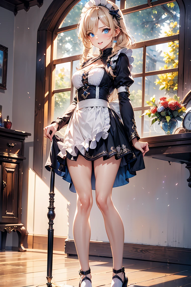 [black:Blue:0.65] topic，master masterpiece，A masterpiece of a mature woman，Detailed visual art，Blue eyes，Makeup，Gothic，Silver hair，Elf ears，hair，collarbone，Royal Queen，Elegance，Gorgeous quinceanera dress，Detailed layered skirt，[Detailed frills:0.1], [Frilled dress:0.1], embroidery, [Detail princess dress:0.1], Bare shoulders, Big tits:1.3, Open crotch, Thigh seams, groin, Long boots，[NSFW|uncensored], (Simple background:1.1) , Low wing,full bodies