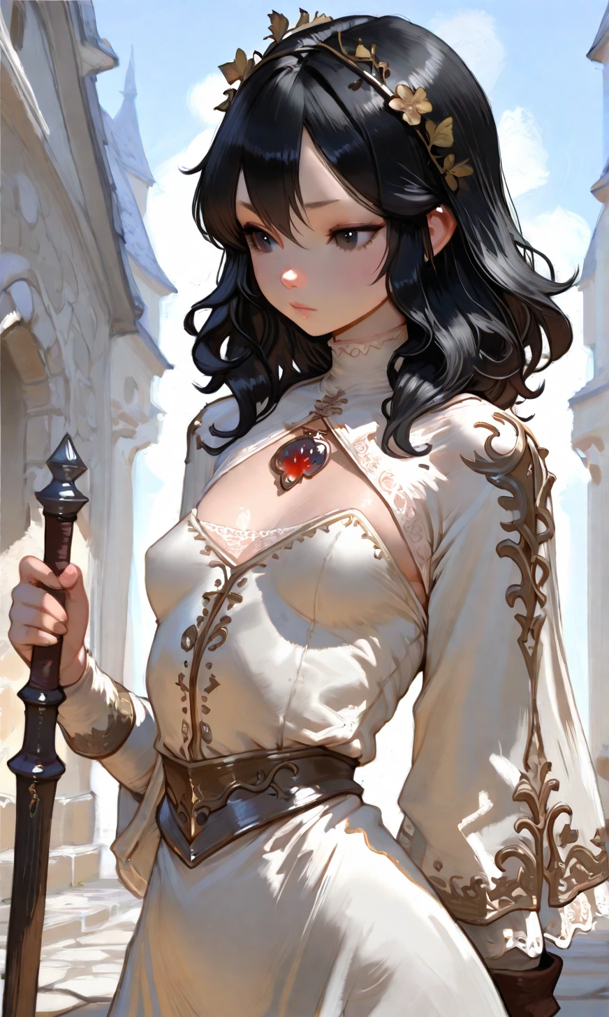 (Highest quality, masterpiece, Very detailedな, Very detailed, Exquisite, 16K,Full HD),(White Background:1.5),、Big Breasts,No text,Upper Body,serana