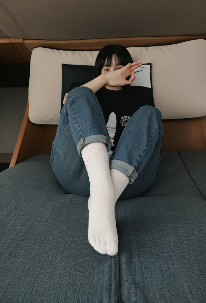 One Shota is wearing shorts,The socks on the feet are white,The socks are wet,His socks were added by another Shota