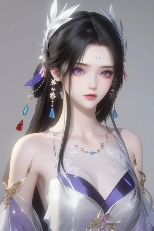 1girl,solo, beauty, ((Snake)), scales, rattan, twine, blue highlights, Polish,upper body,extremely detailed,8k CG, very_long hair,looking at viewer,Blue Spider Lily, white skin, black hair, cold expressions, Mature women, sexy women,bare back,bare arms,Silver headdress, silver armband