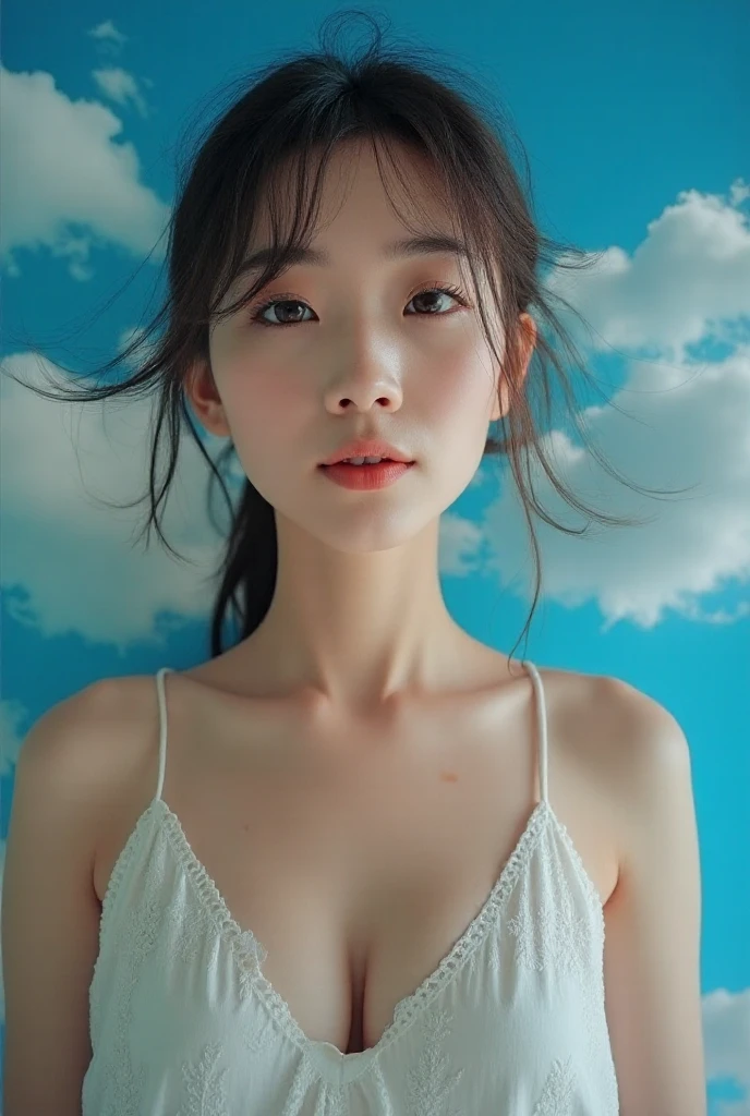((Best quality, 8k, Masterpiece :1.37)), (wear hijab girls), girls wear hijab, (girls wearing hijab moslem), beautiful face, face bukkake, 18 years old girls, hair black, ultra detailed face, ultra detailed body, slim body, lips smile, Beautiful detailed eyes, eyes korean, detailed nose, Natural Lip, ((Lips Smile)), face smile, Wear hijab , (photo full body), photo taken from below, view of the blue sky, Slim Body, realistic face, backround people hijab , (full naked body photo) naked