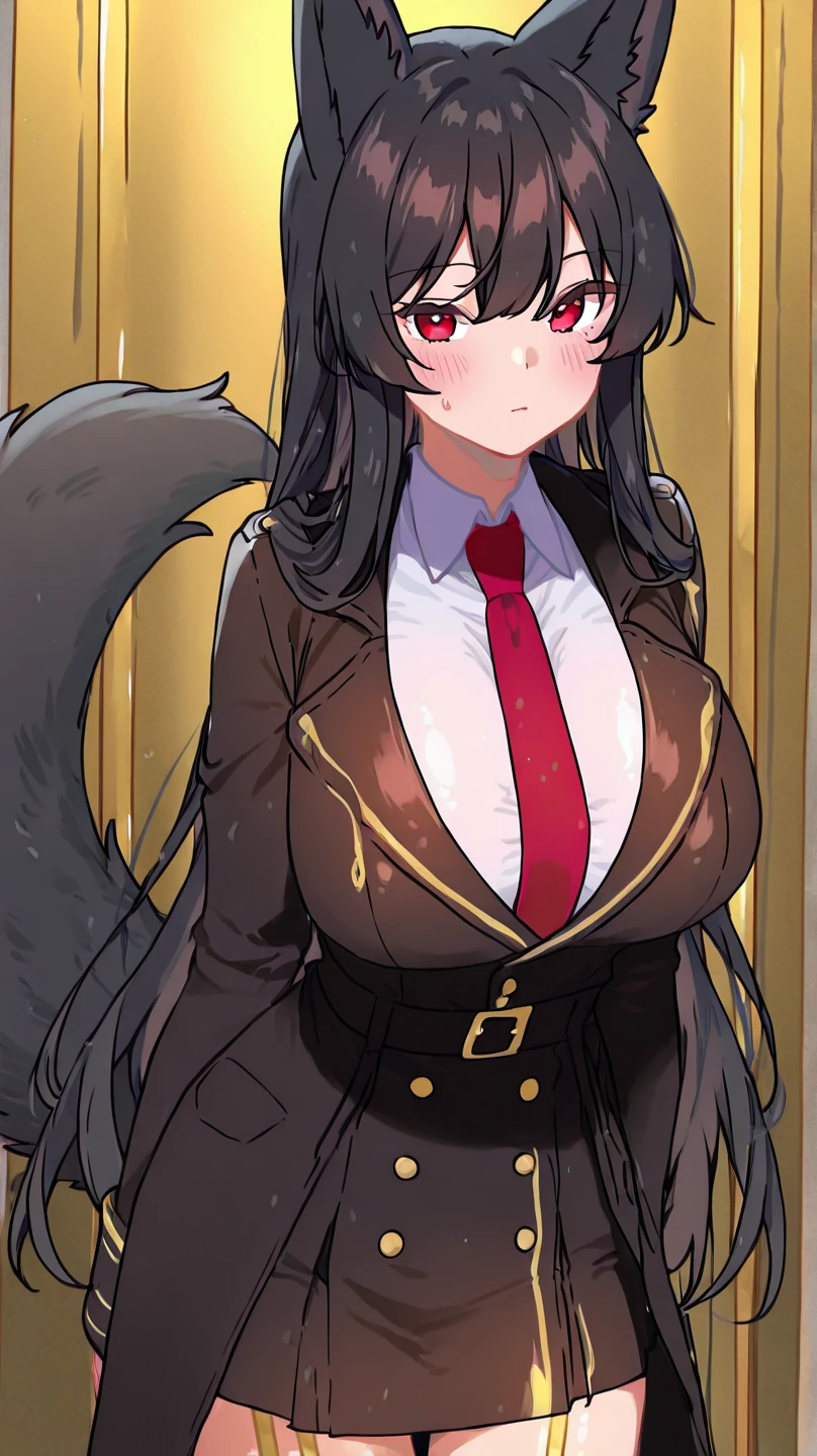 Wolf,beast,Humanoid,tobacco,suit,sexy,Sidelong glance,Small face,Single,breast enhancement