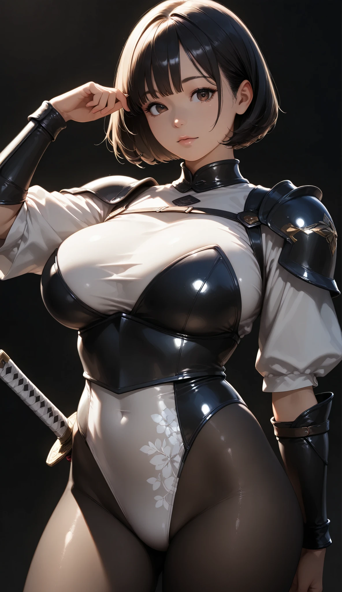 chica anime en traje de neopreno con una espada y una espada, chica anime seductora, anime rudo 8k, oppai ciberpunk, mejor fondo de pantalla de anime 4k konachan, grueso, oppai, [ 4k digital art ]!!, pechos cubiertos y sfw, hermosa y seductora mujer anime, Iliá Kuvshinov. 4k, 4k manga wallpaper
