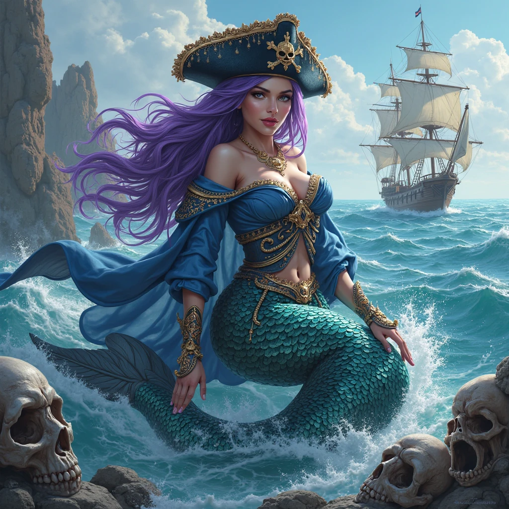Anthropomorphic female octopus mage. Official Art – Charecter profile. An Award-Winning Digital Masterpiece In 4K Ultra HD, Extreme Detail And Intricate Realism. Symmetrical Face. This Concept Art Brought To Life By The Hands Of Artists Like Wlop & Artgerm In A Stunning 2D Vector Illustration.Background Is A Panoramic Vista.
