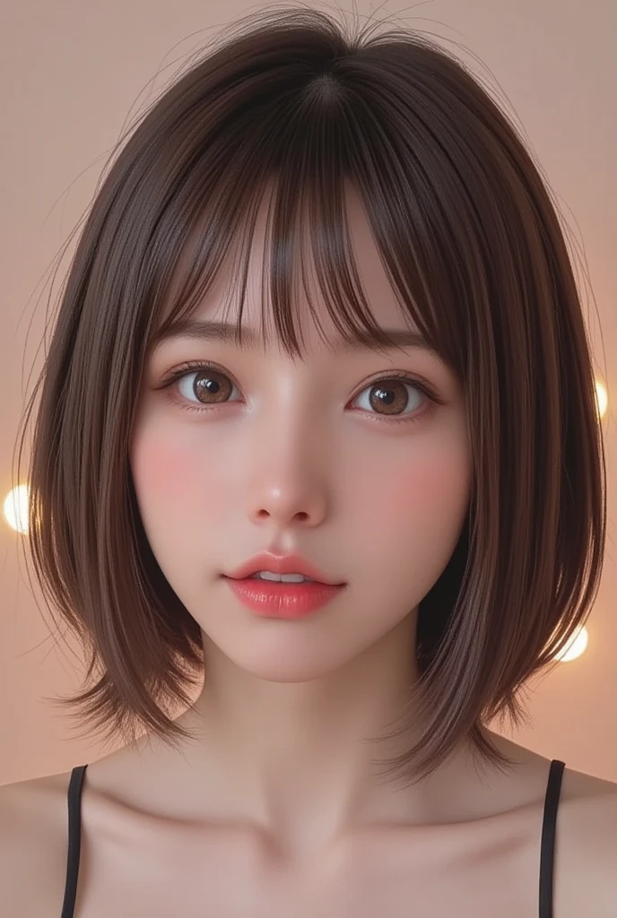 NSFW, 8k, High-level, absurd, masterpiece, best quality, primitive, very detailed CG, very detailed wallpaper, perfect lighting, Extremely detailed (((The personifying " Natalie Portman as Mathilda Lando in Leon " as a Little Girl))), MysticSight, Tyndall effect, Tyndall scattering, Studio gray background with (many Dazzling RainbowColor particles BokeH:1.28), (RoundlyButts, ThighGap), (Exposed:0.4), (Assfocus with looking ahead), BREAK (NOGIZAKA face variations) Extremely Detailed very KAWAII face variations, perfect anatomy, Childish, captivating gaze, elaborate detailed Eyes with (sparkling highlights:1.28), long eyelashes、Glossy RED Lips with beautiful details, Coquettish tongue, Rosy cheeks, Radiant PearlSkin with clear transparency . { (Dynamic LifeLike expressions:1.4) | :d) }, (large eyes:-1) .