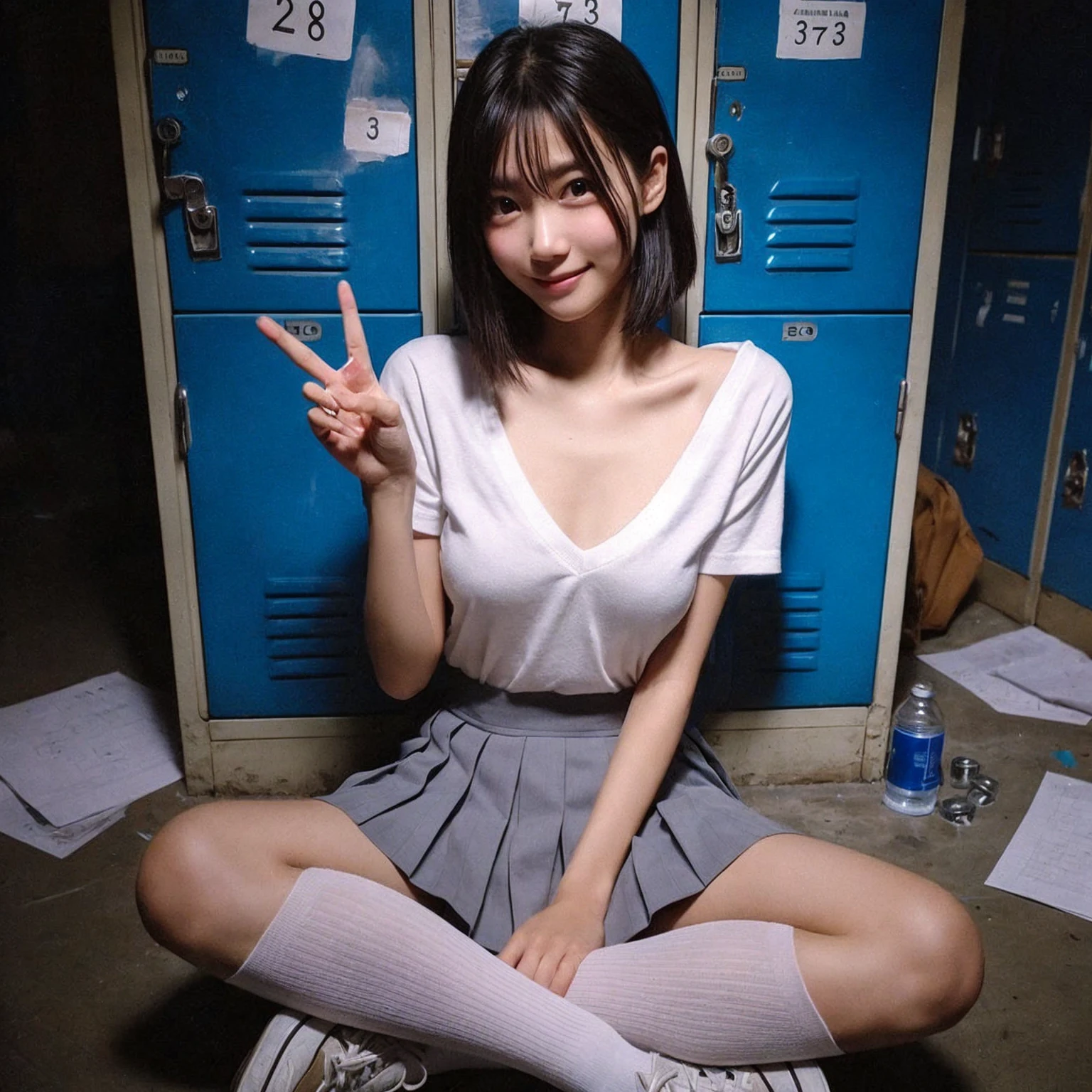 (best quality, Masterpiece, Realistic photos, very detailed, Ultra high resolution, raw:1.3), 1 woman, beautiful, Japan, in university, A young university girl wears a green button-up crop top., Blue Jeans, showing navel, College Student, navel, (canvas shoes, ขาbeautiful, full body, standing), Walking place, holding a book, Dress well, ((cross her arms over her chest))