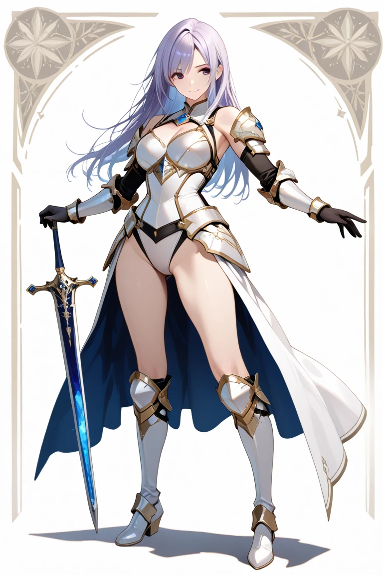 a cartoon picture of a woman in armor holding a sword, bikini armor female knight, armor girl, female knight, bikini-armor, female paladin, bikini armour, bikini armor, thick armor, mechanized valkyrie girl, thicc, nsfw version, of a beautiful female knight, commission for high res, cushart krenz key art feminine, white hair, slim body, small breasts, erect nipples, dripping down thighs, areola visible