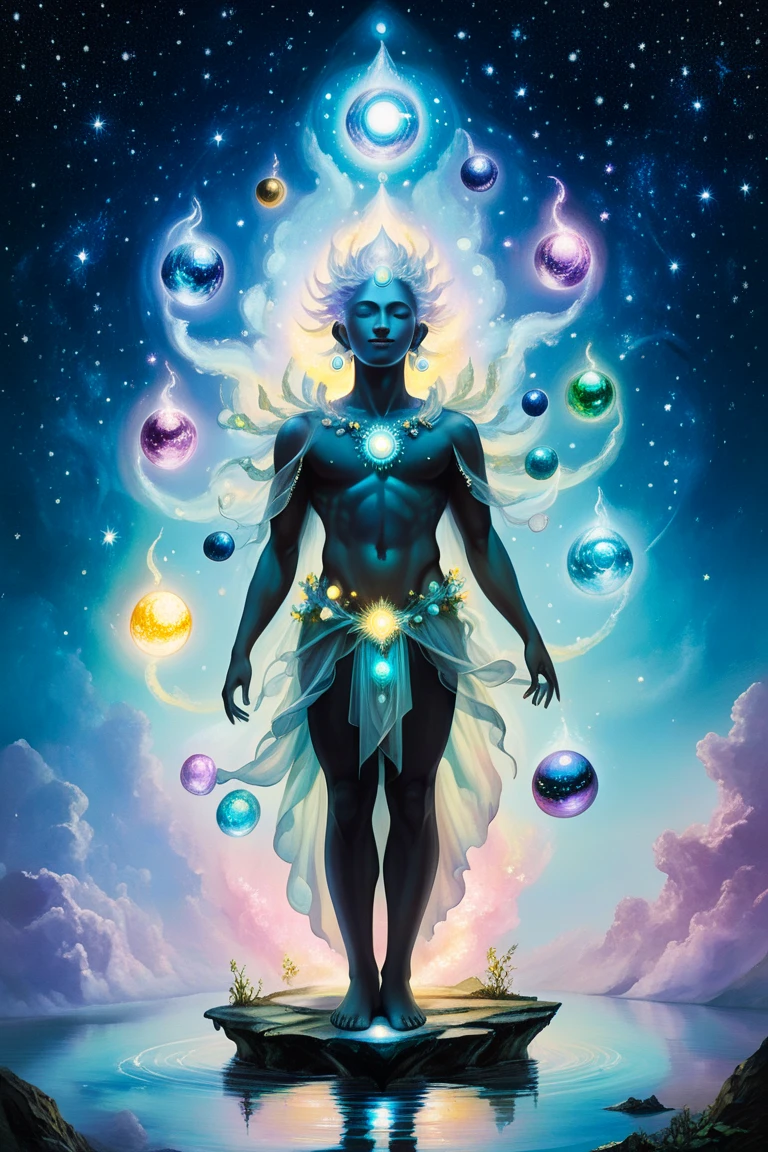 At night, astral bodies come out of physical bodies and intertwine in a wonderful dance of astral bodies against the background of a deep and incomprehensible astral, a fascinating sight