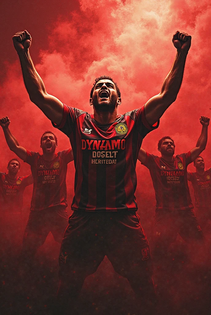 Free fire male character with scarlet spirit hair, skull mask and football shirt. From boyahh football club