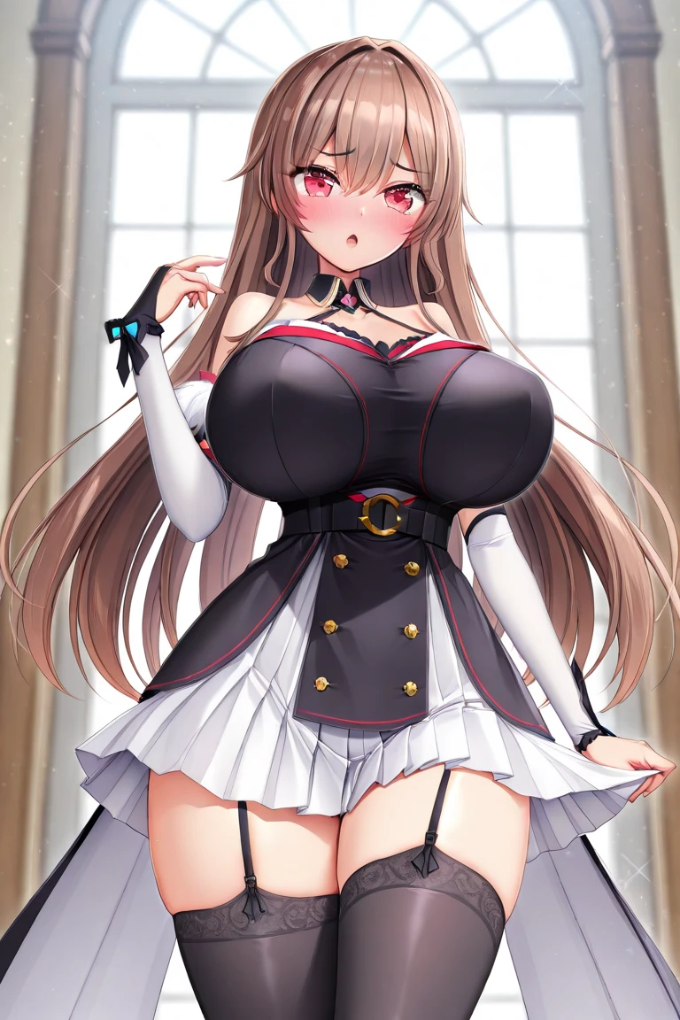 (best quality,4K,8k,high resolution,masterpiece:1.2),super detailed,(actual,realistically,realistically:1.37), Ultra high definition face, Woman in dress posing for photo, seduct smile, attractive girl, jaw-dropping beauty, large breasts, large , biggest breast, huge breast,Thin waist and thick hips, hourglass figure, fitness model, rosy cheeks, Alluring with a smile