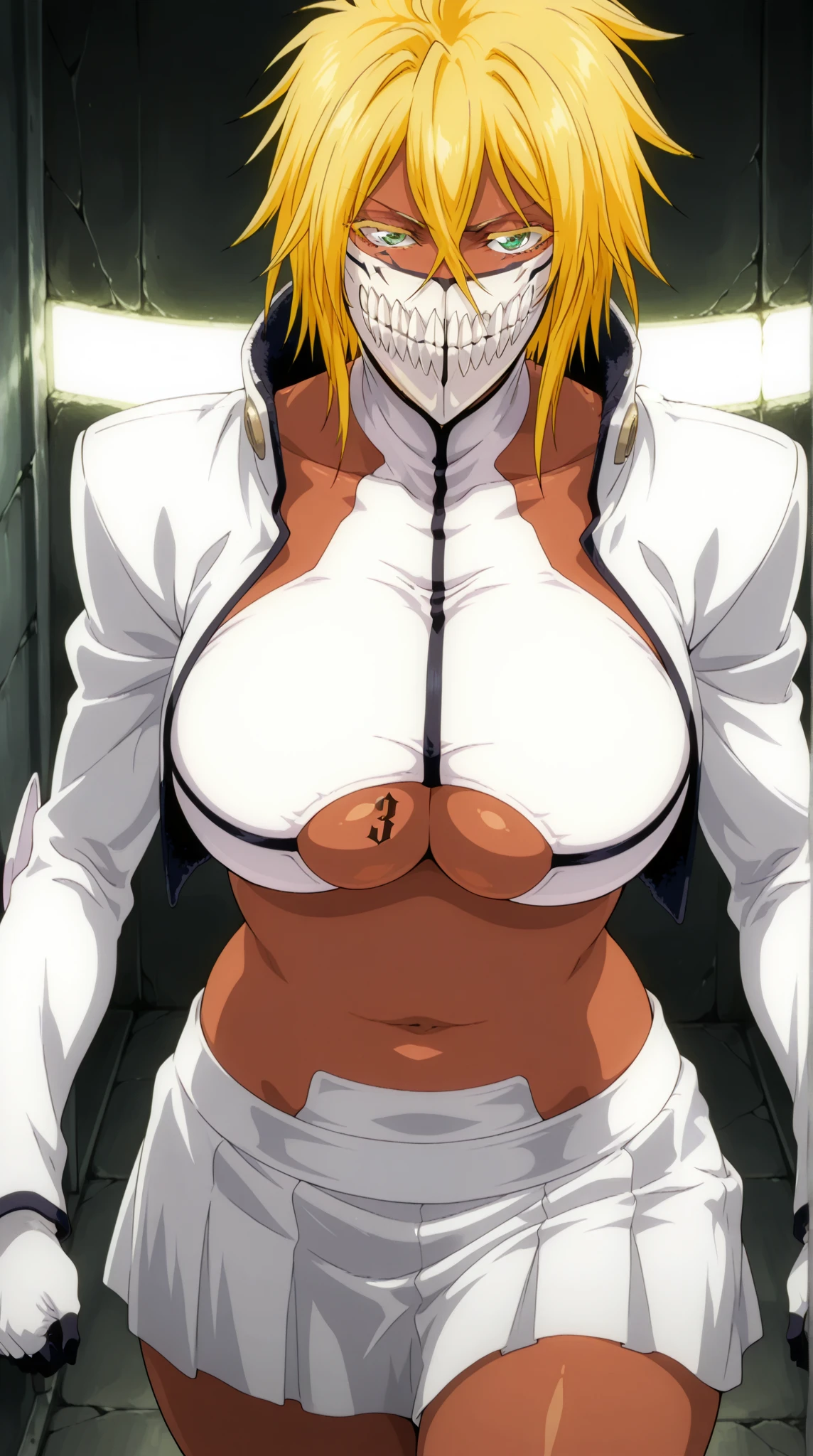 Blonde girl in a jacket and handbag on the street,Upper Body,chest numbers,