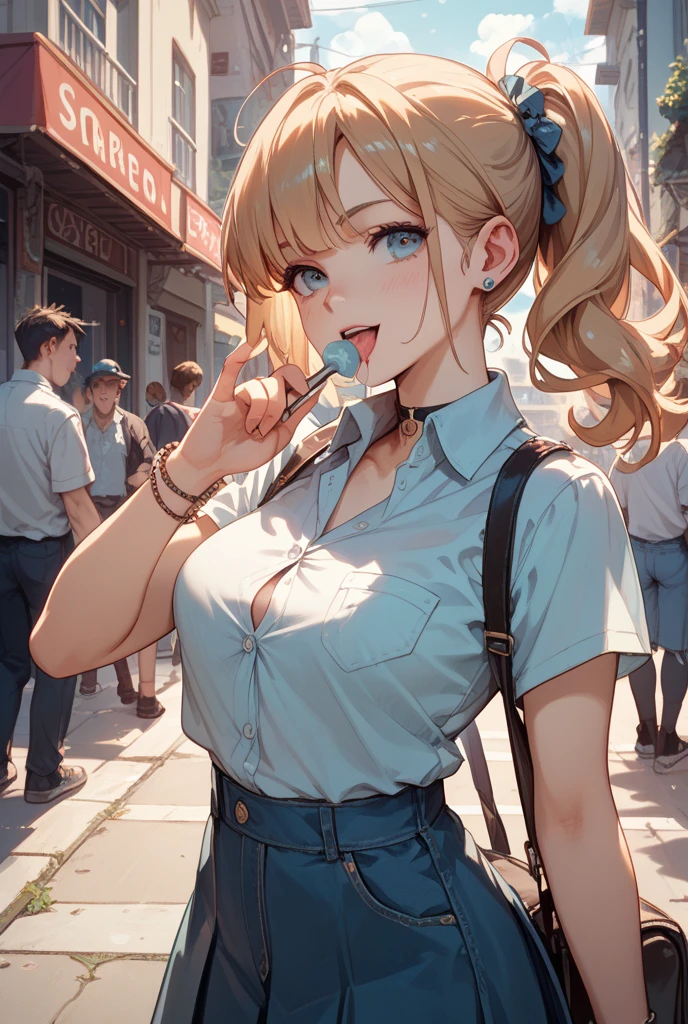 (masterpiece:1.2, best quality), (realistic, photorealistic:1.4), Beautiful illustrations, (natural side lighting, Cinema Lighting), Browsing Caution, 
View viewers, cowboy shot, front view:0.6, 1 girl, Japanese, middle school girl, perfect face, cute and symmetrical face, glowing skin, 
(long hair:1.8, ponytail:1.7, blonde), split bangs, golden eyes, long eyelashes, (big bust:1.5, thick thighs), 
beautiful hair, beautiful face, beautiful details, beautiful collarbone, beautiful body, beautiful breasts, beautiful thighs, beautiful feet, beautiful fingers, 
((Roll up your latex miniskirt)), (pussy), (pussy노출), (Breast exposure),  
(sexy eyes, cross-eyed,teary eyes,toroai), (((open your legs wide)))、open your legs、legs apart,(((Stick out your tongue))),drooling,sweat,tied hands,tie your hands,Tied down