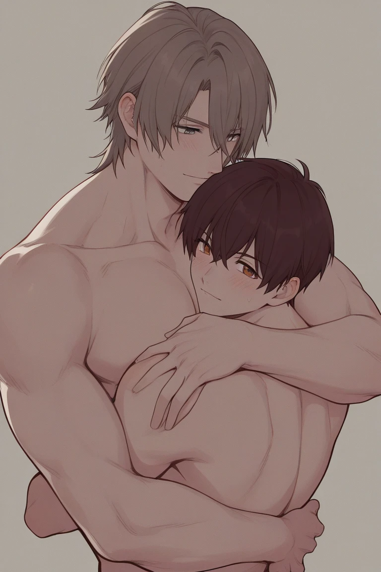 source_anime, rating_explicit, score_9, score_8_up, score_7_up, 1boy, femboy, portrait, indoors, medium length hair, brown skinned femboy, hair over eyes, ((brown skin)), messy hair, ikuchan, black hair, masterpiece, high-quality, small penis, BREAK, 1boy, muscular, white skinned, light skinned male, dominant light skinned male, sex, anal, doggstyle, large white male, ((size difference)), huge penis