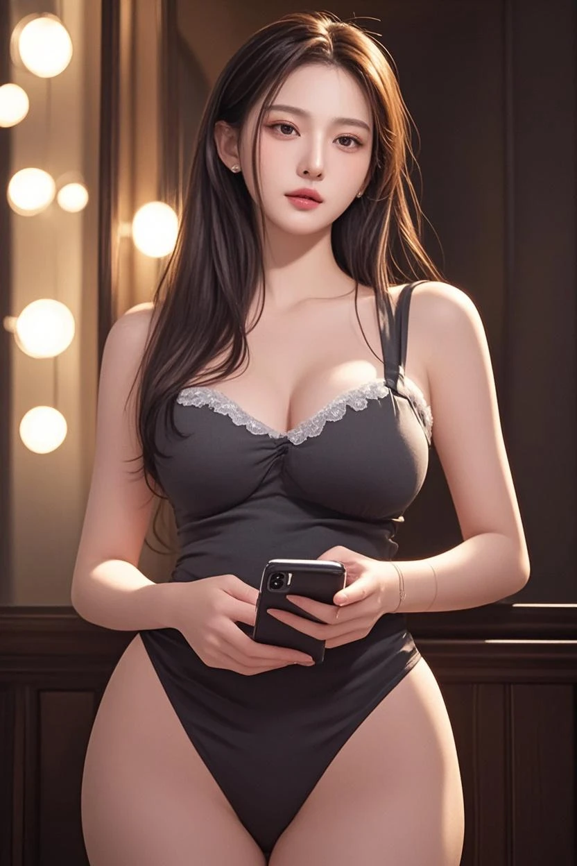Korean beauty,8K,Huge breasts:1.8,Cleavage can be seen,Breasts showing through underwear,Nipples can be seen,Extremely detailed chest,Full breast contour,Exposing the lower breast:1.5,White hair,Medium long hair,Front lighting,Extremely detailed face,Pure skin,Slender legs,Red strappy high heels,Purple strapless see-through bra,In the mall,Real portraits,Tight skirt,Sexy photo pose