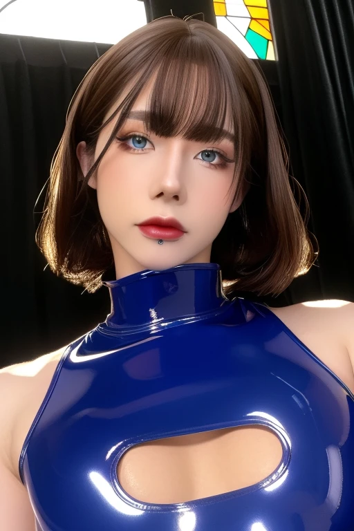 1girl,Silvery, shimmering stage costume with sequins and jewels, a plunging neckline, long fringe sleeves and high-waisted pants ,,huge breasts,lactating,(lip gloss),(masterpiece), best quality, (real life portrait photography:1.5),unltra detailed,8K,Shot with a professional-grade camera like the Nikon D850,every intricate detail is captured, from the subtlest expression to the glimmer of anticipation in her eyes,,nanami