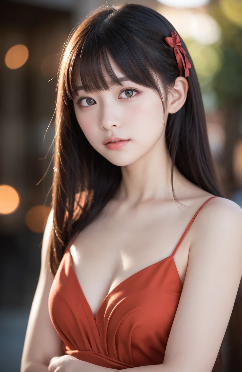 (8k, RAW Photos, highest quality, masterpiece:1.3), (Realistic, photo-Realistic:1.4), (Highly detailed 8k wallpaper), Sharp focus, Depth of written boundary,
Japanese Idols,very cute,10 years old ,(Long and straight hair :1.3 ), Upper Body, Highly detailed face and eyes,(Shiny skin:1.2),Cinema Lighting, Soft Light, Blur the background, Bokeh , ( Dynamic pose:1.3), (It's ,Inside the room,