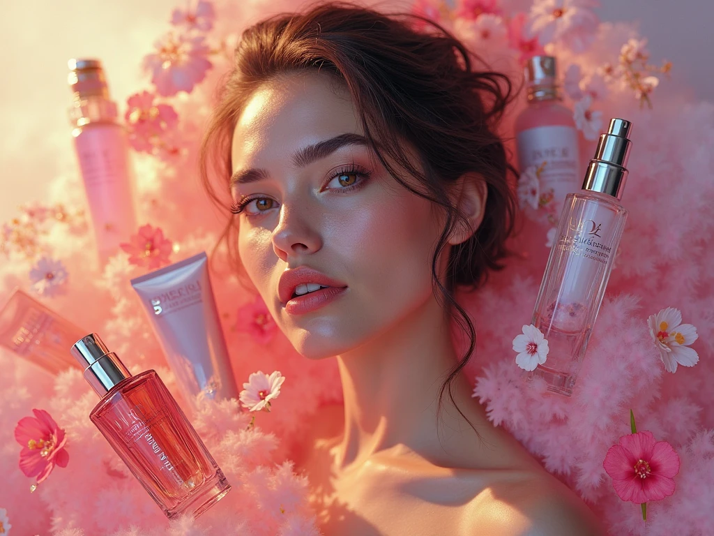 ((high resolution)),((Highest quality)),cosmetics,pink
