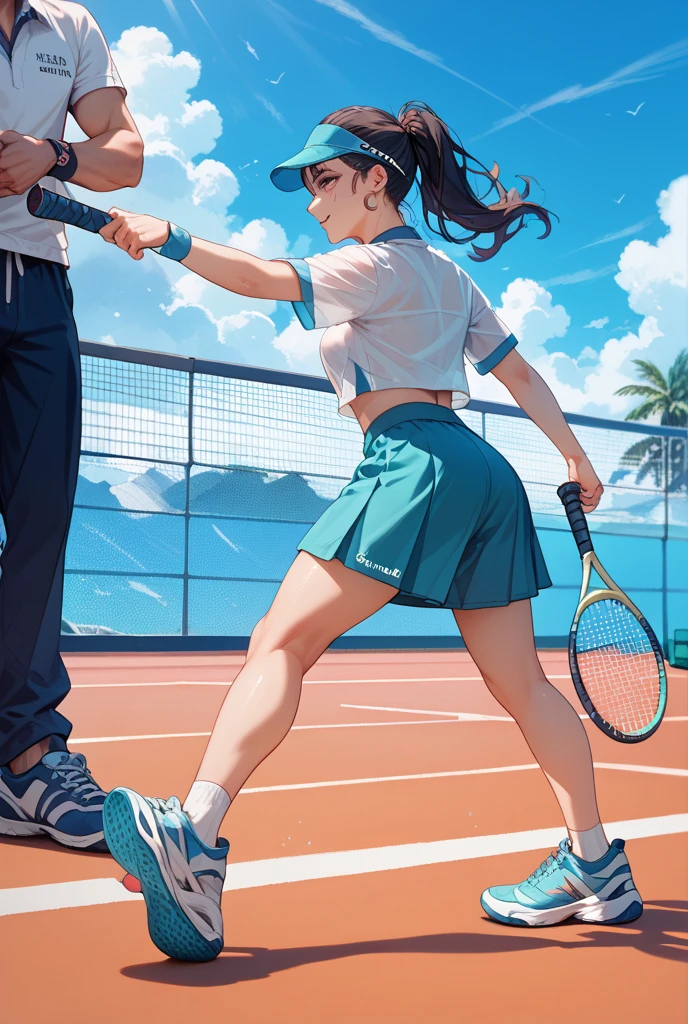 Two women having fun on a tennis court、obscenity:1,2、Metamorphosis:1,2、Lesbian Mika:1,2、Grabbing each other's buttocks、the kiss、lucy heartfilia、Blonde hair、Wet sleeveless T-shirt、shortpants、お漏らし、tre anatomically correct