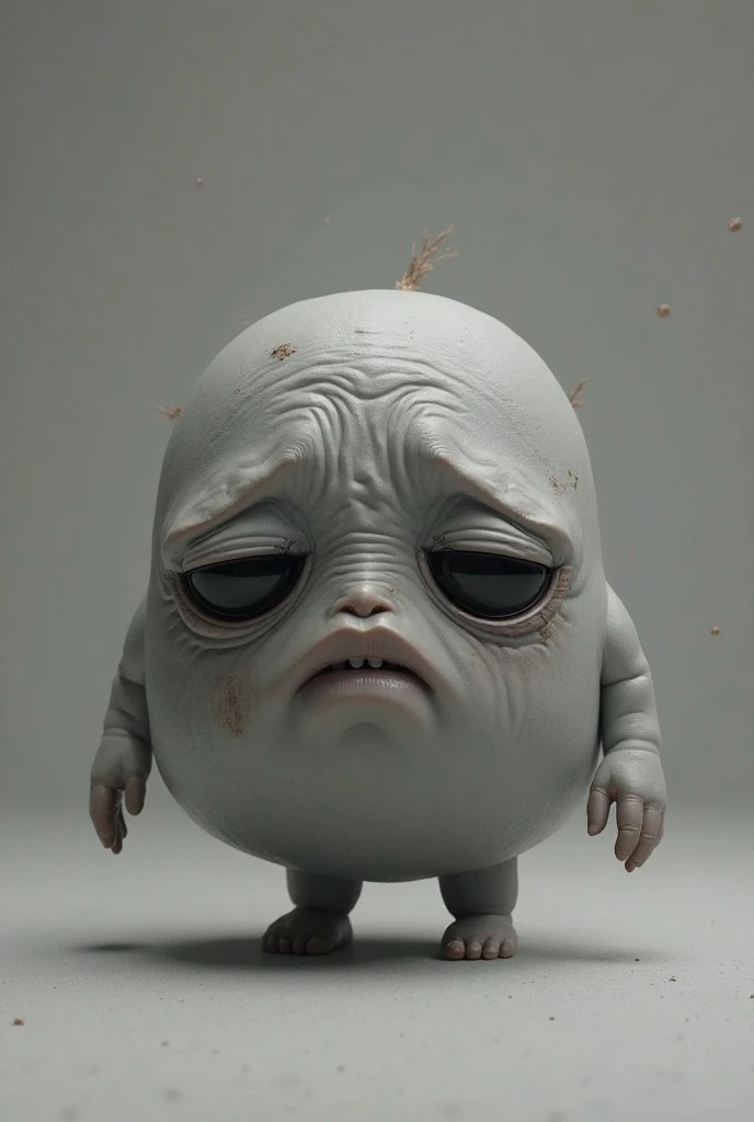 a close up of a cartoon character with a large head and hands, complete detailed body, merged character, centered full body rear-shot, extra detailed body, untextured, There are large mouths and mouths,Has a long tongue,Disney eyes,modeled in poser, symmetrical fullbody rendering, full character body, modeled in 3 d, Stylized proportions, 2 d render, complete body view, Highly detailed body --auto