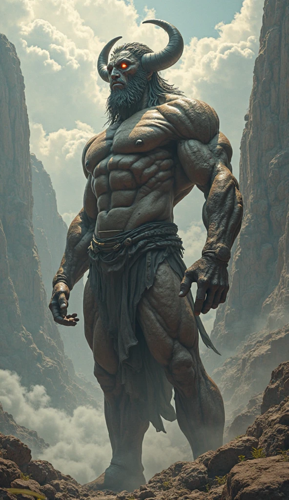 Muscular man with a skull head