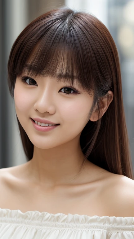 best quality,masterpiece,ultra high res,(photo realistic:1.4),1 girl,from below,japanese,very young,detailed beautiful face,big eyes,smile,
