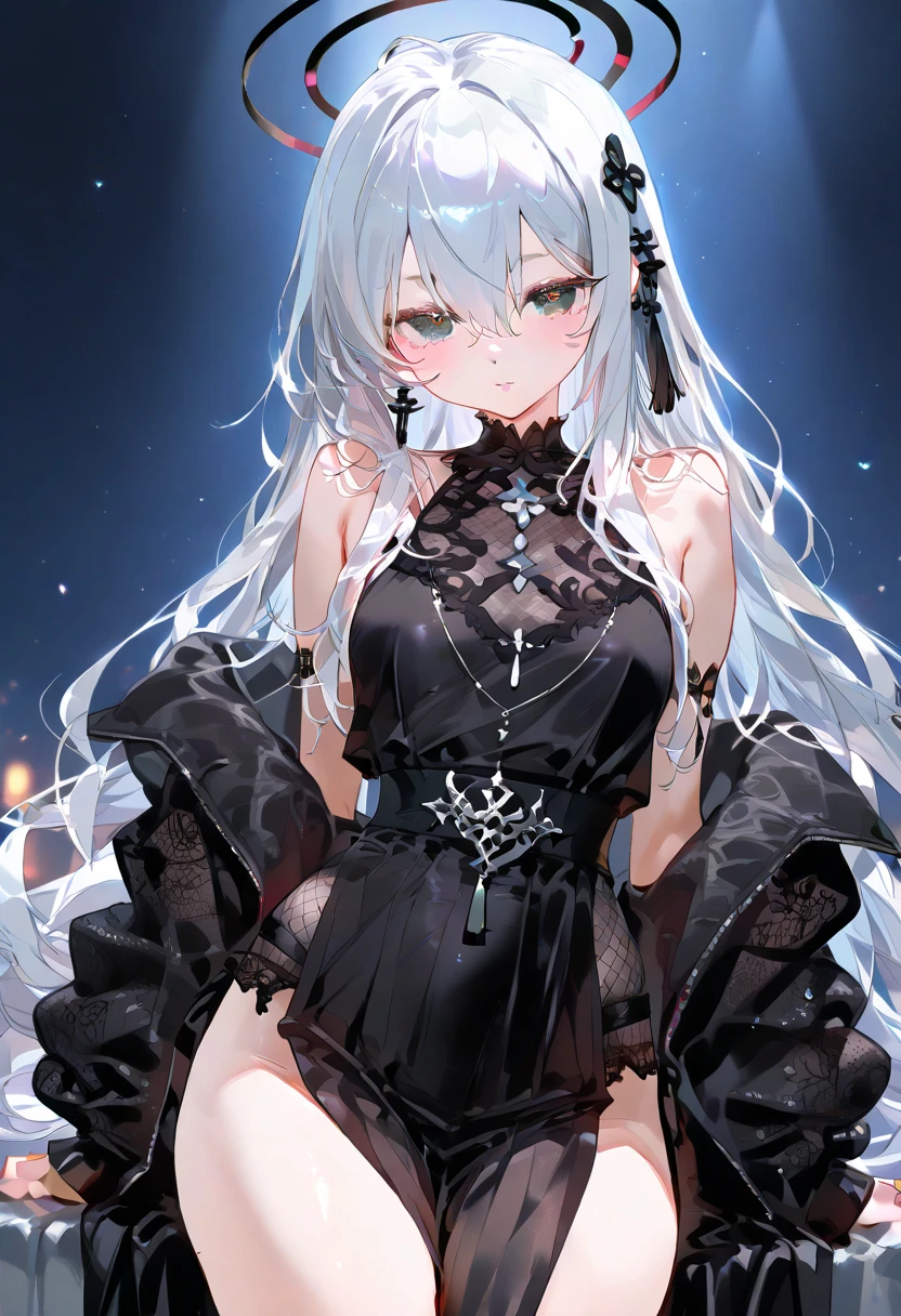 ((dark fantasy)), ((wavy hair, silver hair color, pale skin),(((green aquamarine eyes))), freckles, warm light,( 16 years old),busty,Glamour,Gorgeous,monochromes,erotic posing,Dynamic Posing,Arrange Pose,Dramatic,Cinematic,Detailed background, Dynamic Angle,From the angle of the film,Gothic background, Dark fantastic view,Best Quality,masutepiece,8K,The ultimate detailed dark background, Top image quality、RAW photography、超A high resolution,cropped shoulders, overall look is very erotic、Shot for one person only, model shoot, Large round chest, Beautiful Eyes of Details、Very slender eyes、Beautiful eyelashes、Very slim physique, with blush cheeks,Pearl Beaded Bralet bralette of transparent glass, ((pearl glass top)), ((bra of clear glass)), (nsfw)