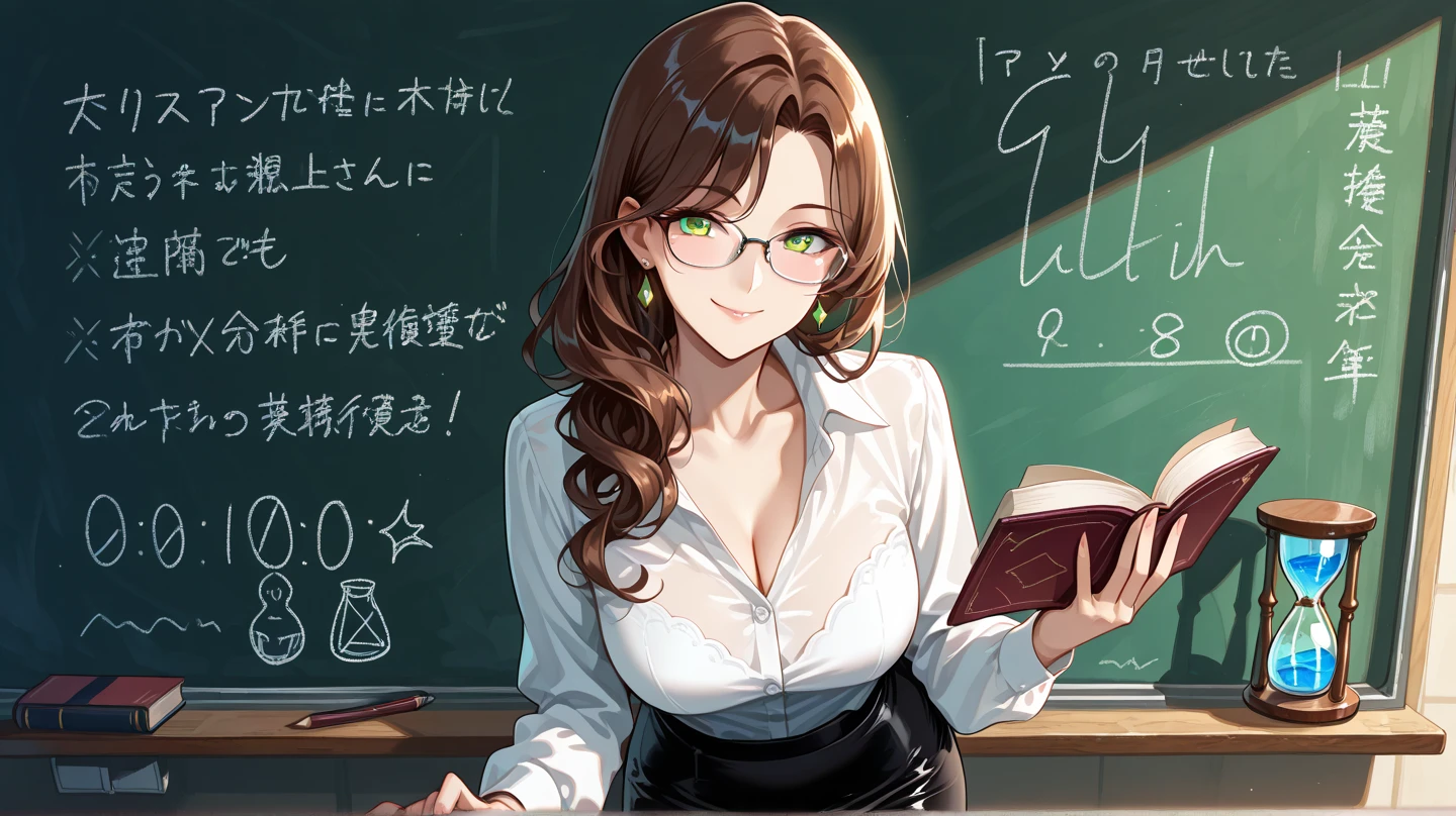 {((Obra Maestra), MILF, Woman around 45 years old, dark skin, brown hair, cleavage, Math Teacher, *Agarrando una regla*, gafas, sheer clothes, lingerie, ahegao.)}