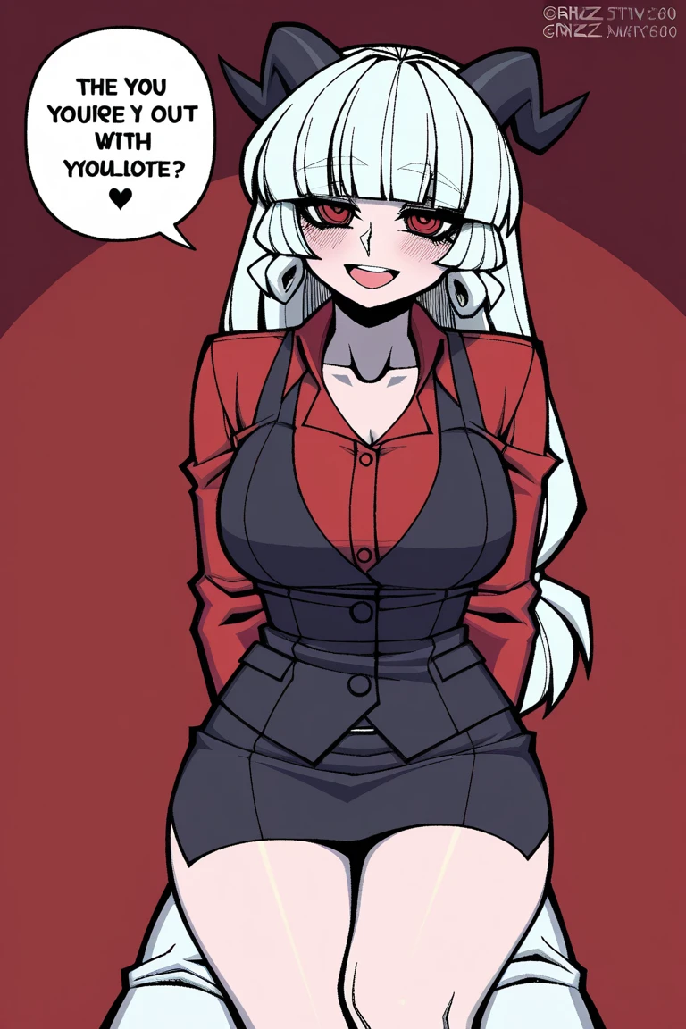 Angel Dust, hazbin hotel style, bimbo, big breast, alone, flip flops, walking