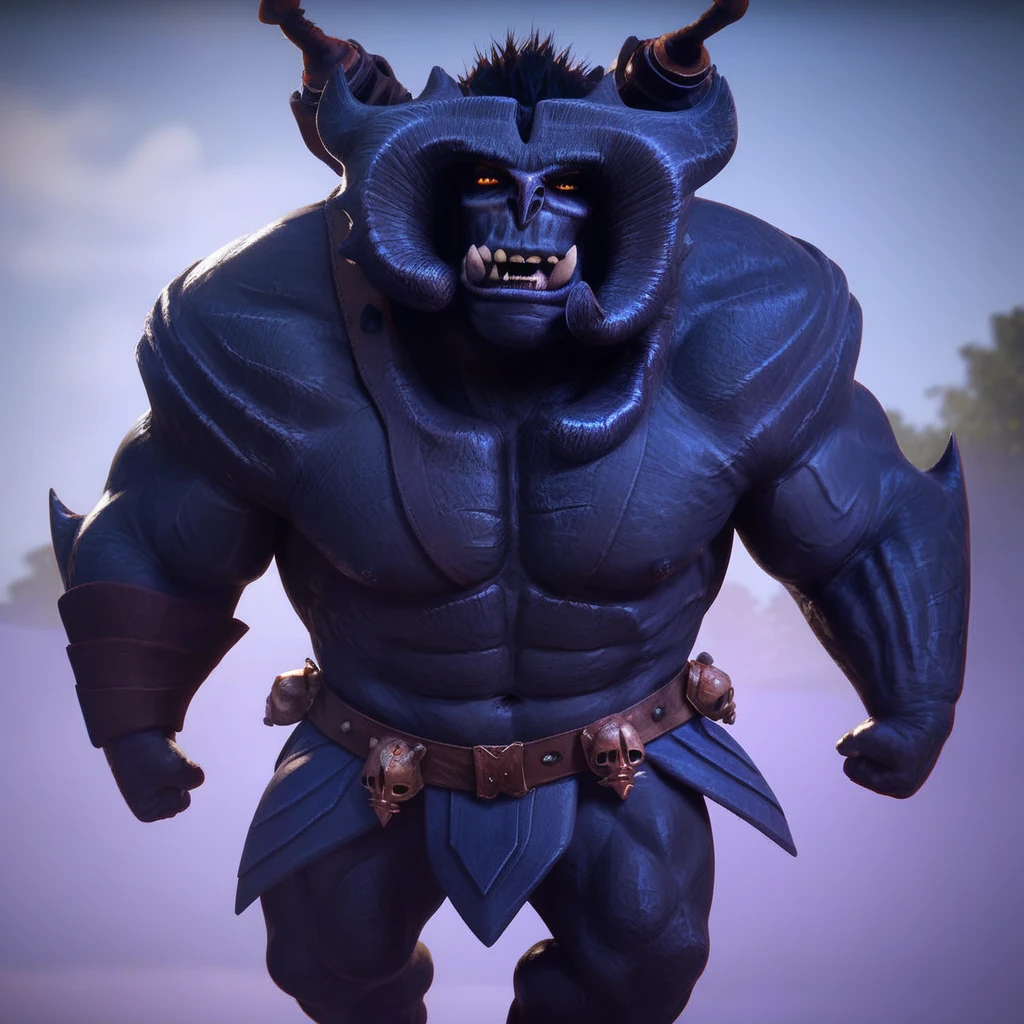 solo Dragon male with thickly defined musculature, heavy biceps and thick forearms, thick neck, thick horns with pronounced rough ridges, broad heavy hands and sharp black claws, green eyes, black and grey scales, vague stone brick background, clenched fists, aggressive grin, bright red eyes, naked except for a leather and chainmail kilt, Volumetric Lighting, Shallow Depth of Field