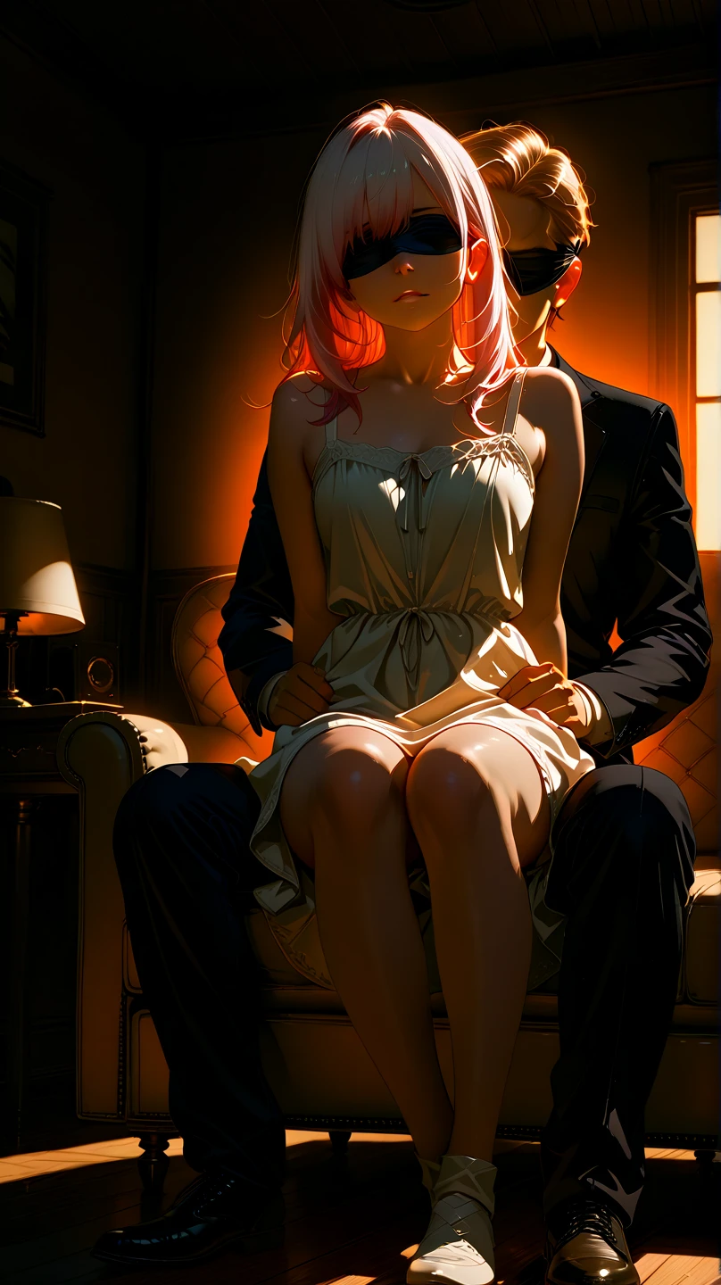 (high-res,masterpiece:1.2),full-body, [small naked lean boy with penis : small petite naked girl: 20] in (sex| lesbian sex) with (tall dominating female), femdom:1.8, reverse upright straddle:1.2)). (cinematic lighting),