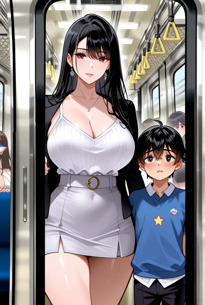 Photo of a hot and sexy tall busty babysitter with a small son (Shota) having sex in plane , A nine-year-old boy penetrating and holding her grabbing her chest in plane , son penetrating her with his erection (agarrar) ((agarrar el pecho)), Sexy babysitter in miniskirt in plane showing her tits, Model Latina Woman Tall Nanny , La mejor calidad, ojos expresivos, Cara perfecta, sexy babysitter and her little son having sex in plane , Son penetrating topless mom with his erection , Mom topless in the plane wet and moaning covered in milk