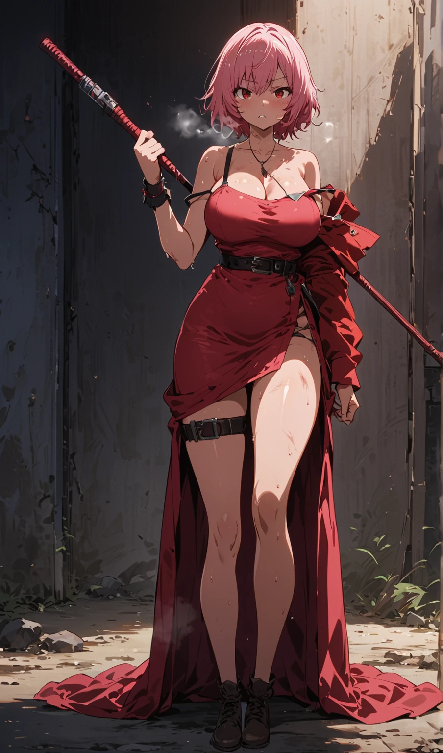 (masterpiece, best quality), intricate details, 1girl, 1girl in, age19, Solo, Long hair, Colossal, Looking at Viewer, blond hair, Alexis Texas (standing full body toe to head by wooden pole:1.2) iron collar, arms behind back, iron cuffs, shackles, bound, bondage outfit, harness, o-ring, bondage outfit blindfolded cover eyes, happy red cheeks, chain leash collar choker neck bell shackles wristbands bracers bracelets, cleave gag, sad face, red cheeks, cryings tears, painful (she was sold and betrayed by her own family)