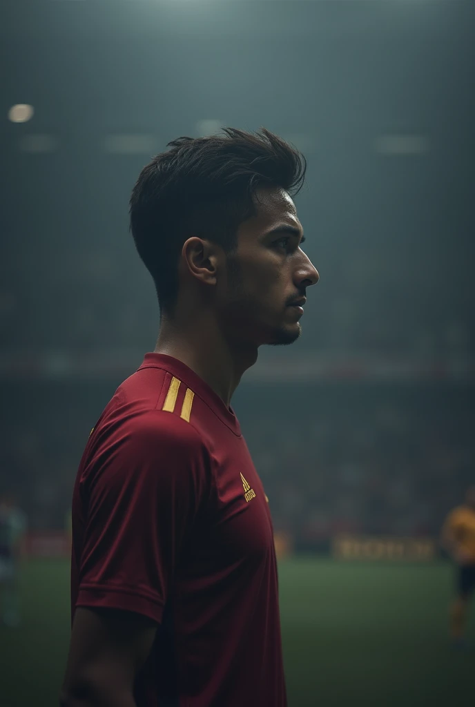 Saudi Arabian Al Hilal player Saud Abdul Hamid wearing the Roma shirt.