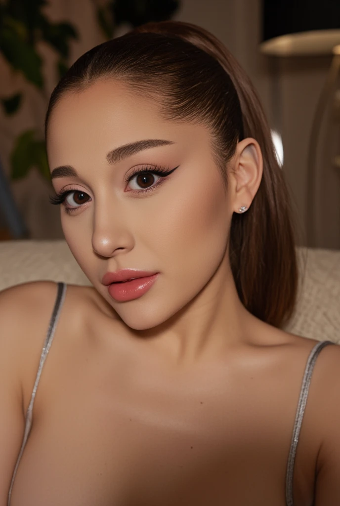 a woman with long brown hair wearing a white bra top, portrait sophie mudd, pokimane, cindy avelino, sexy face with full makeup, wearing choker, beautiful asian girl, soft makeup, dilraba dilmurat, choker on neck, beautiful asian woman, choker around neck, ethereal beauty, with professional makeup, asian beautiful face, asian girl
