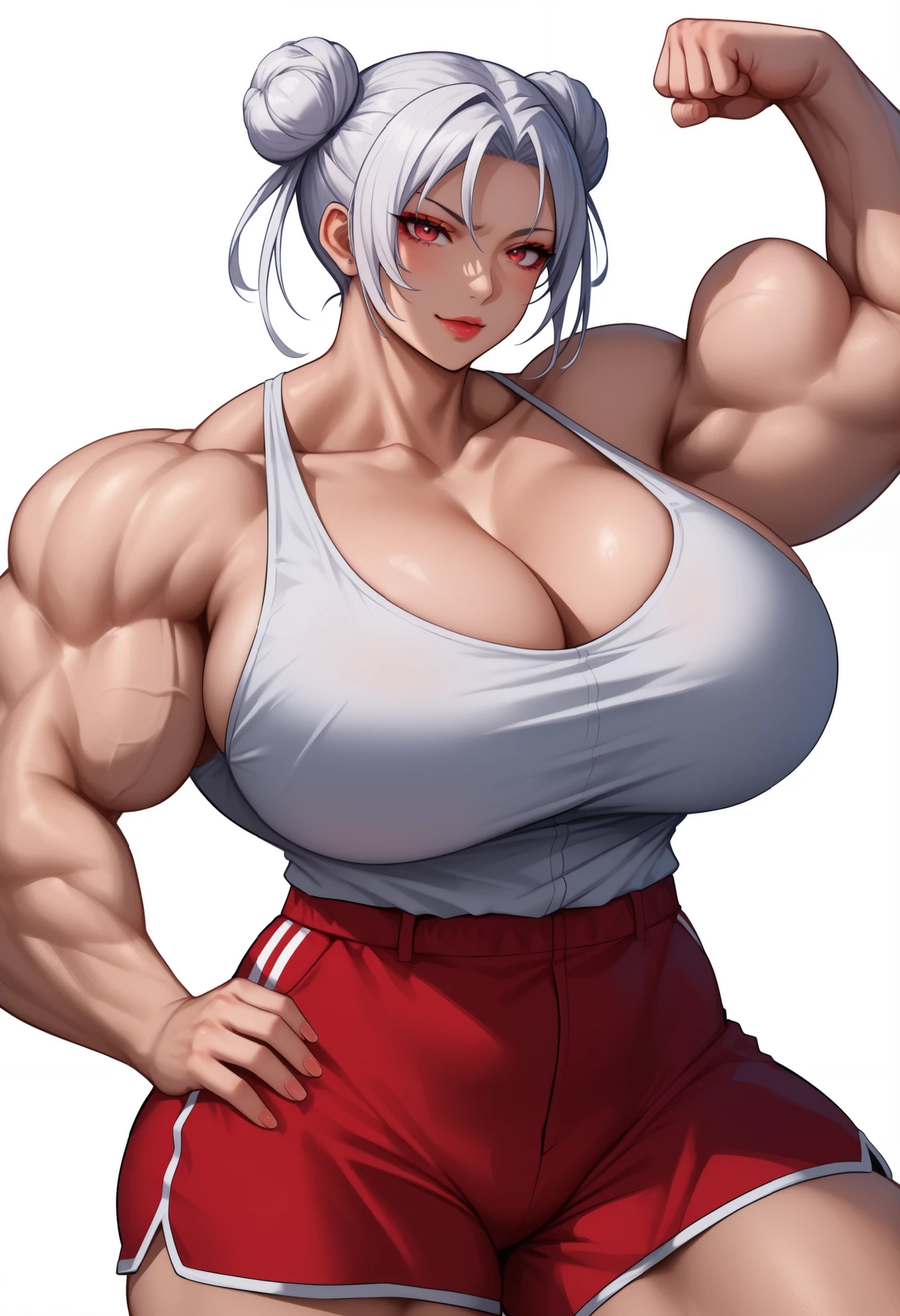 white skin girl,pecs,muscular female,muscular girl, alternate muscle size, pink princess gown with delicate lace,upper body,muscular shoulder