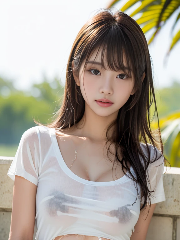 Sweet expression, (8k, RAW photo, photorealistic:1.25) ,( hairy pubic hair, lip gloss, eyelashes, glossy face, shiny skin, best quality, super high resolution , depth of field, chromatic aberration, caustics, wide light, natural shadows, Kpop idol) looking at viewer with serenity and goddess-like bliss, full body, big breasts, blue jeans, white t-shirt,