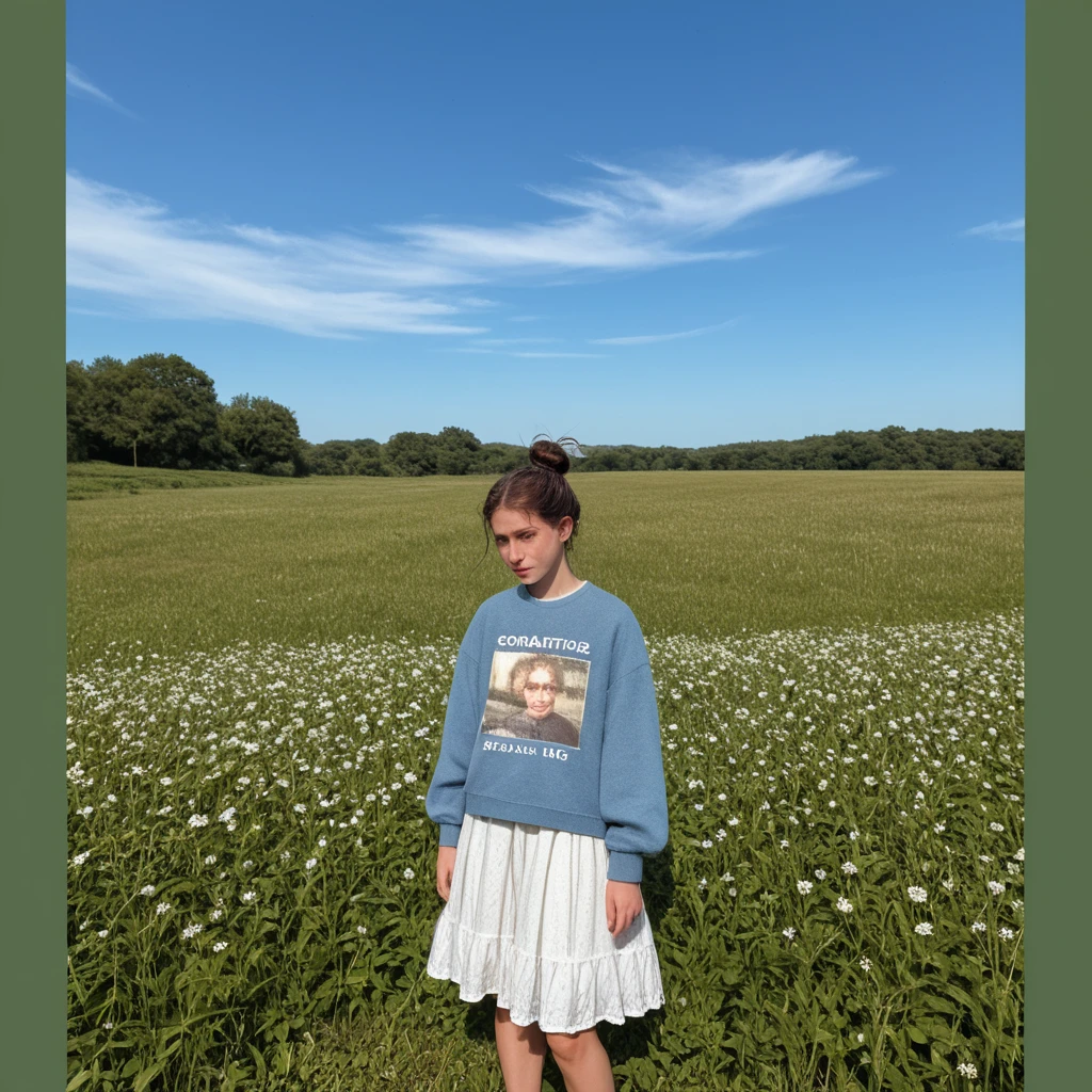 score_9, score_8_up, score_7_up, Photo of a woman, (sympathetic expression), ultra textured skin, goosebumps, black hair, full-face, full body,half up, alone in the frame,half down, perfect eyes, (harsh lighting:1.hort hair, Velvia 100 color, shot on a Polaroid , boken, sharp focus on the subject, shot by Manuela Marques,

Hair Style:
The hair is molded in a glossy dark brown plastic, styled into a low, slightly messy bun with soft strands framing the face — closely matching her hairstyle. The sculpt captures the natural volume and gentle waves of the real hairstyle.