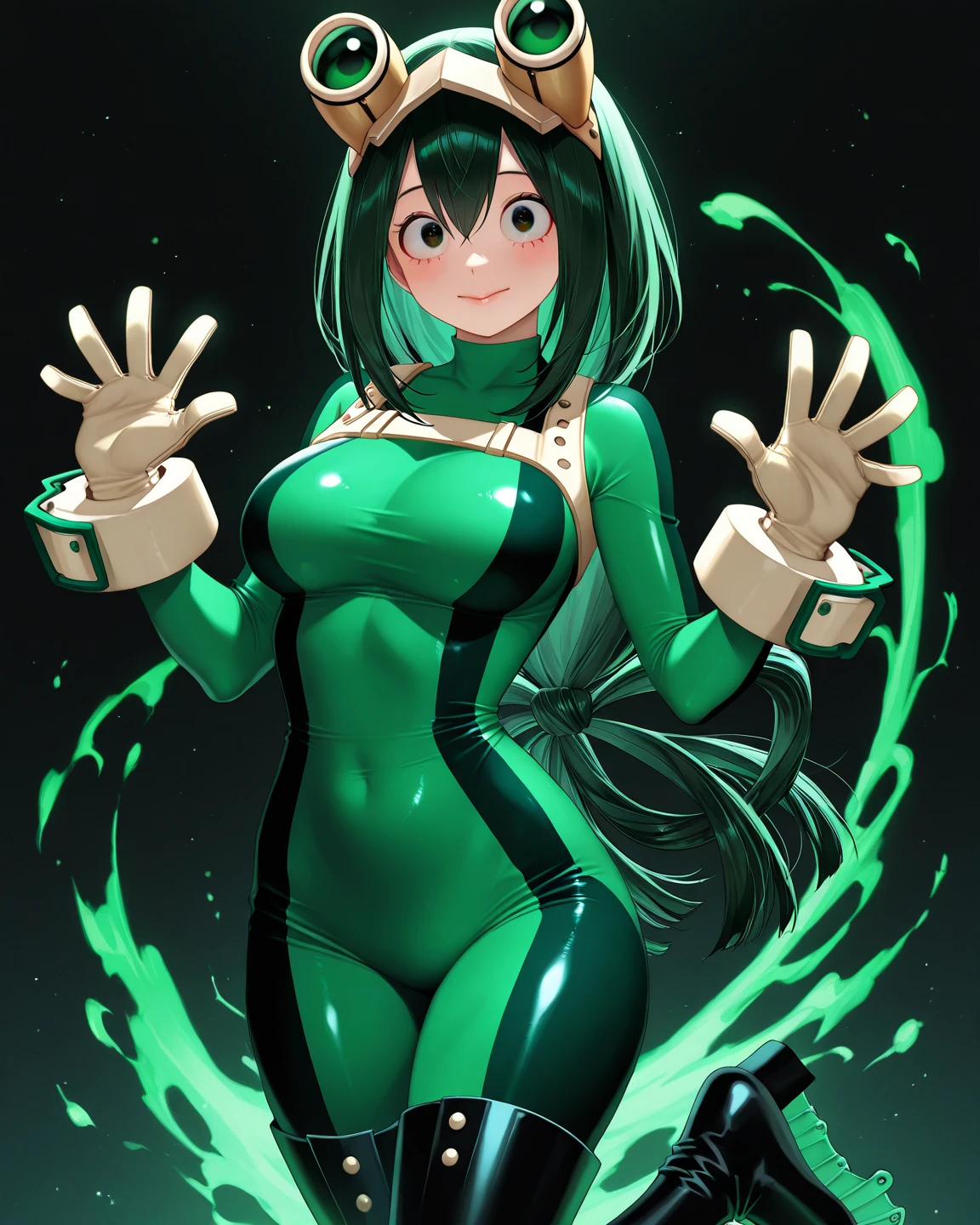 [Fubuki] , Fubuki (one-punch man), flirty, genshin impact sticker,gouache,by Rebecca Guay, color Transparency, anime, bokeh background, happy feeling, backlighting, 8k, high quality, Japanese freshness, ,  body, earrings, , glowing eyes