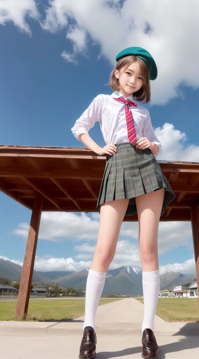 (master piece:1.2), (8K high quality), (highest quality), (RAW image quality),(realistic), (realistic:1.37),,White-eye,long eyelashes,very sexy,(Live-action realistic style),ultimate face,realistic light and shadow,clear facial features,Fair skin, high detail skin,realistic skin details,(Super detailed),,best portrait, with a girl1people only, cute face,detailed and beautiful eyes, beautifully detailed nose, highly detailed skin ,(Show your audience your best smile),(Beautiful face with double eyelids),((full body image)), (realism: 1.4), ultra high resolution,delicate and beautiful face,18-year-old,(beautiful face 1.4),Slender, (i am wearing a short skirt:1.2),big,Beautiful brightly lit face,I can see my pants,,((japanese uniform)),red lipstick,glitter around the eyes,,Hair length is short hair, ,(I like to show my panties to my viewers),(Please show your crotch to the viewer),(spread your legs and show me your panties),sailor suit,,flip the skirt yourself,(She is wearing white panties made of lace material.),on the grass in the park,Show your audience your best smile