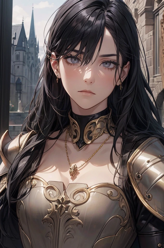 portrait of emb-rebecca with long black hair in fog, cinematic lighting, photorealistic, ornate, intricate, realistic, detailed, volumetric light and shadow intricate, elegant, highly detailed, digital painting, artstation, concept art, smooth, sharp focus, illustration, art by artgerm and greg rutkowski and alphonse mucha, super detailed