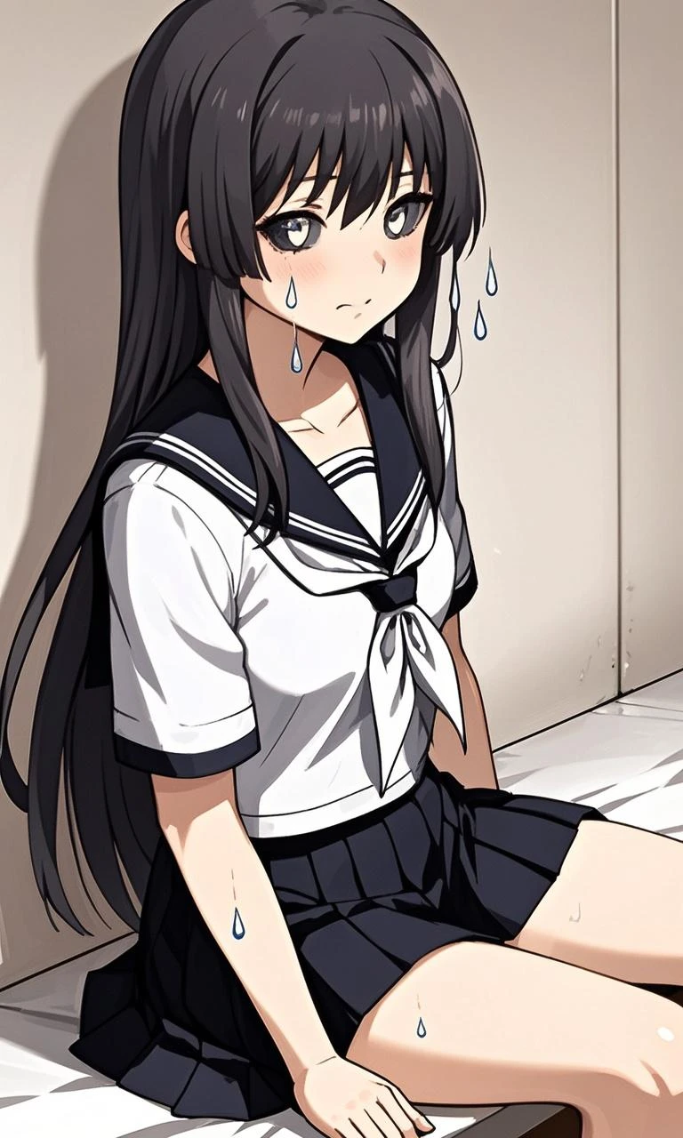 (((nagatoro hayase))) Kneeling in front of the man, orders, man standing with his hand on her head, (((sweat))) (((NSFW))) chains, Dog Collar, Cordas, shy expression, submissa, fully body, point of view from above. point of view from afar 