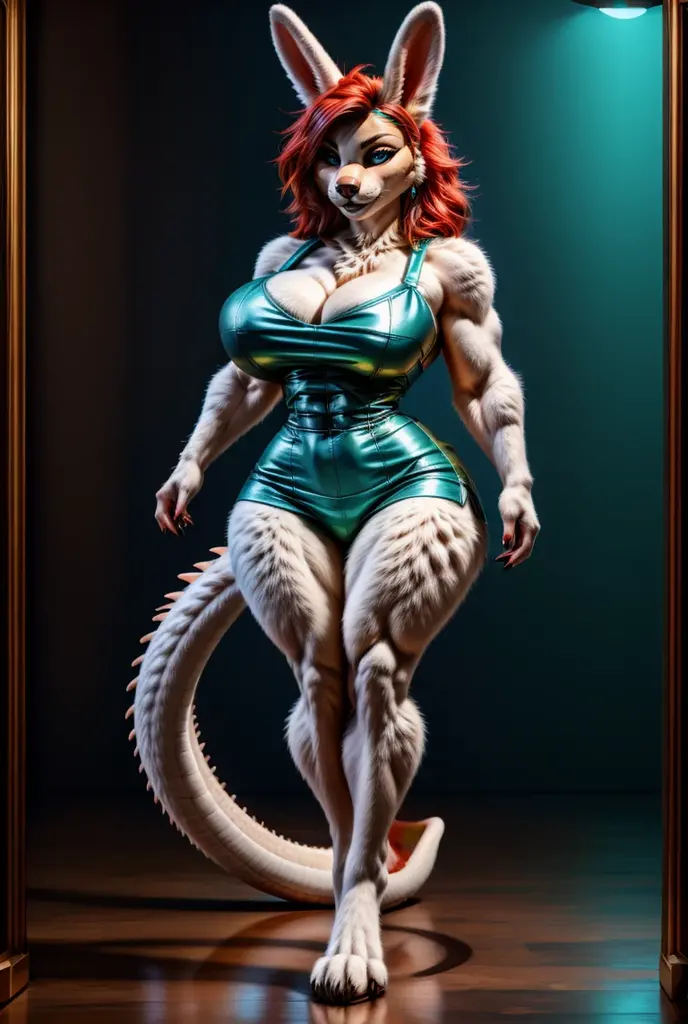 Male , white body, white skin, equine, anthro unicorn, weak body, femboy, solo, thin waist, thick thighs, round ass, hourglass figure, pink hair, high heels, soft chest, smile, red girly nails, seductive pose, naked, horse penis, equine penis, balls hanging, submissive, fat ass, small penis, ear rings, red lingerie, very femenine
