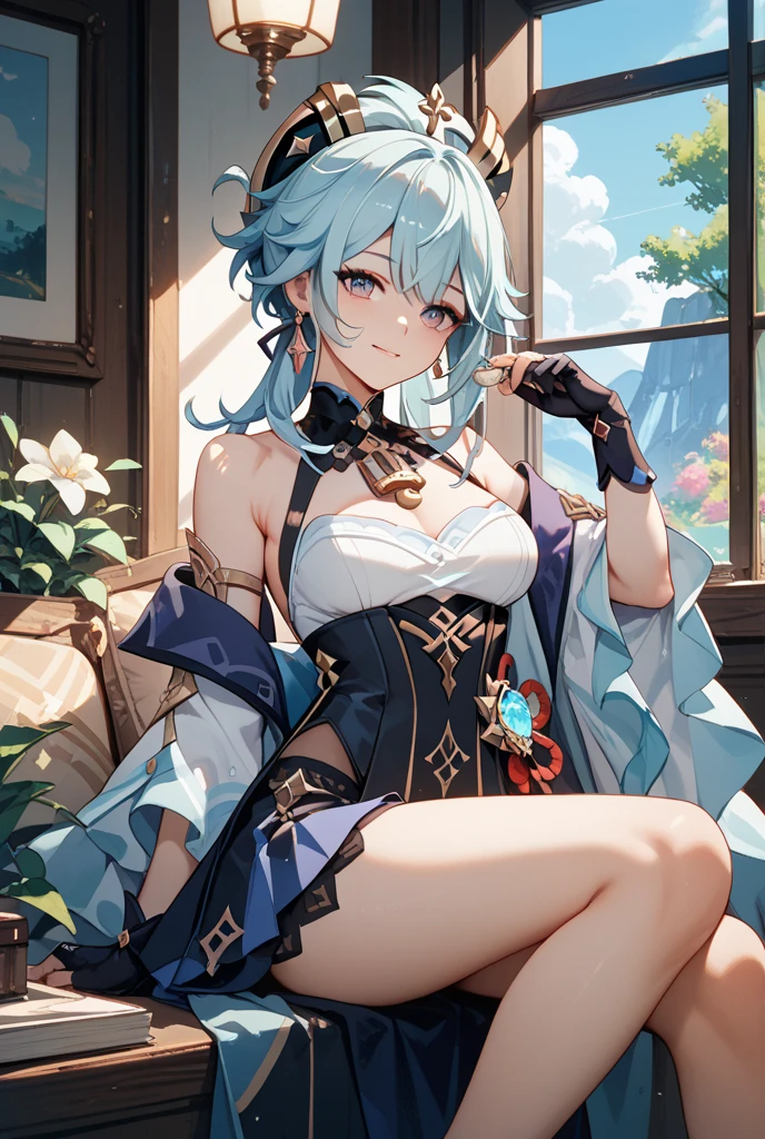 atlantistech Leotard and knee-high boots: A combination of a skin-fitting leotard and knee-high boots. The leotard has lace and see-through embellishments for a sexy look.
 <lora:AtlantisTech-20:1>