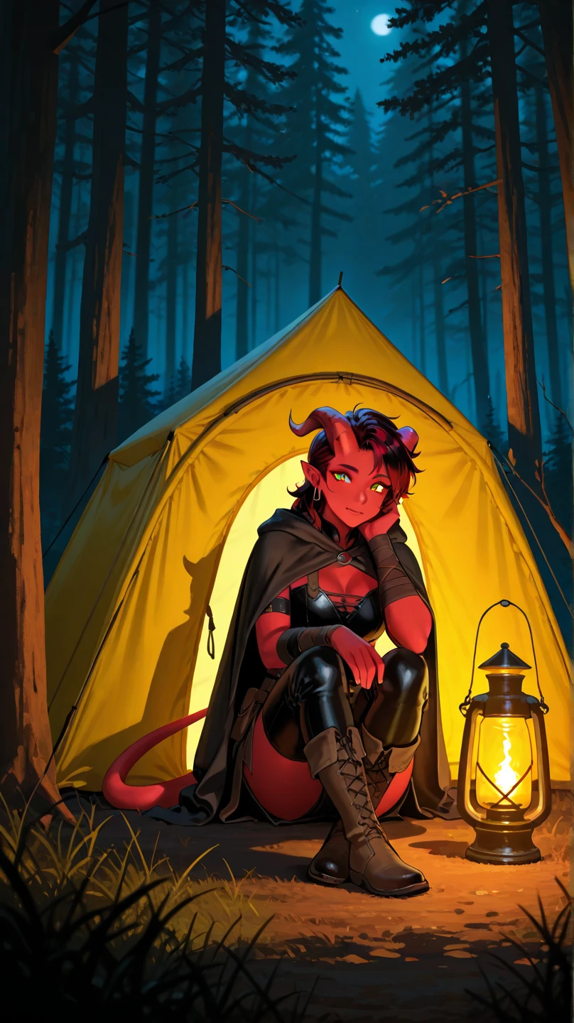 (((by fluff-kevlar, by Zackary911, by Kenket, by Kilinah))), a running ((Kobold antrum, extremely detailed, extremely detailed legs, extremely detailed arms, extremely detailed face, perfectly detailed eyes, perfectly detailed anatomy)), (detailed Kobold)) wearing a long cloak, muscular abs, Kobold black horns, Kobold tail, messy white hair, (orange thigh highs), ((black micro-thong:fire_pattern_design_thong)), shirtless, front view, looking at the observer with an embarrassed smile, blush, perspective, finely detailed paws, punk style, adventure backpack,