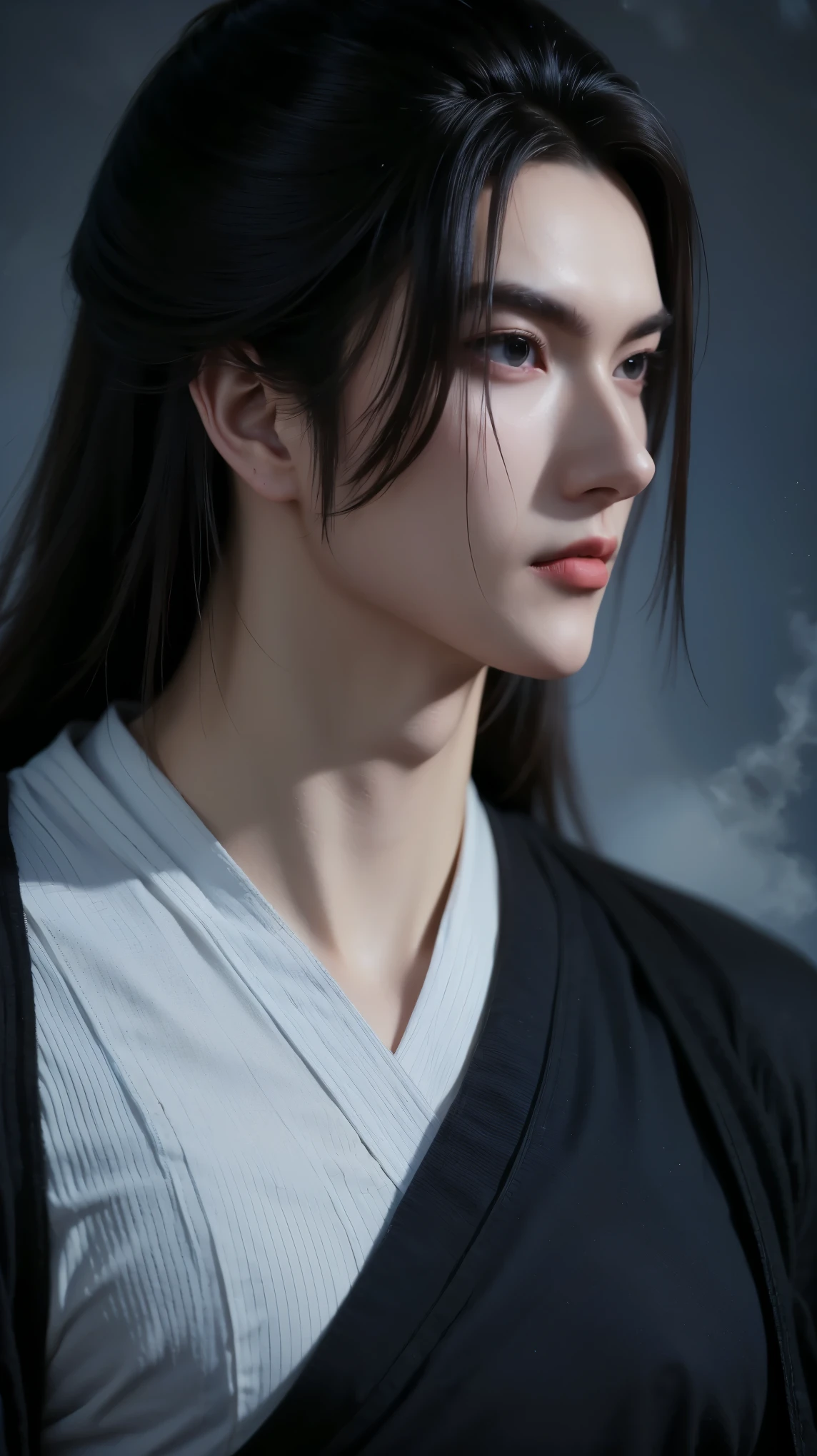 男性,黑色眼睛,(masterpiece),best quality,Anime,merge,colorful,vibrant colors,illustration,artstyle,fantasy,realistic,动画,(photo_\(medium\):1.0), by Antonio J. Manzanedo, by Jeremy Lipking,光滑,